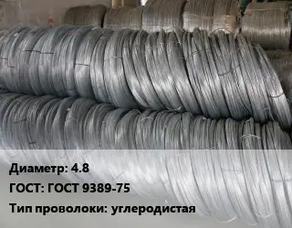 Проволока пружинная 4.8 ГОСТ: ГОСТ 9389-75 углеродистая